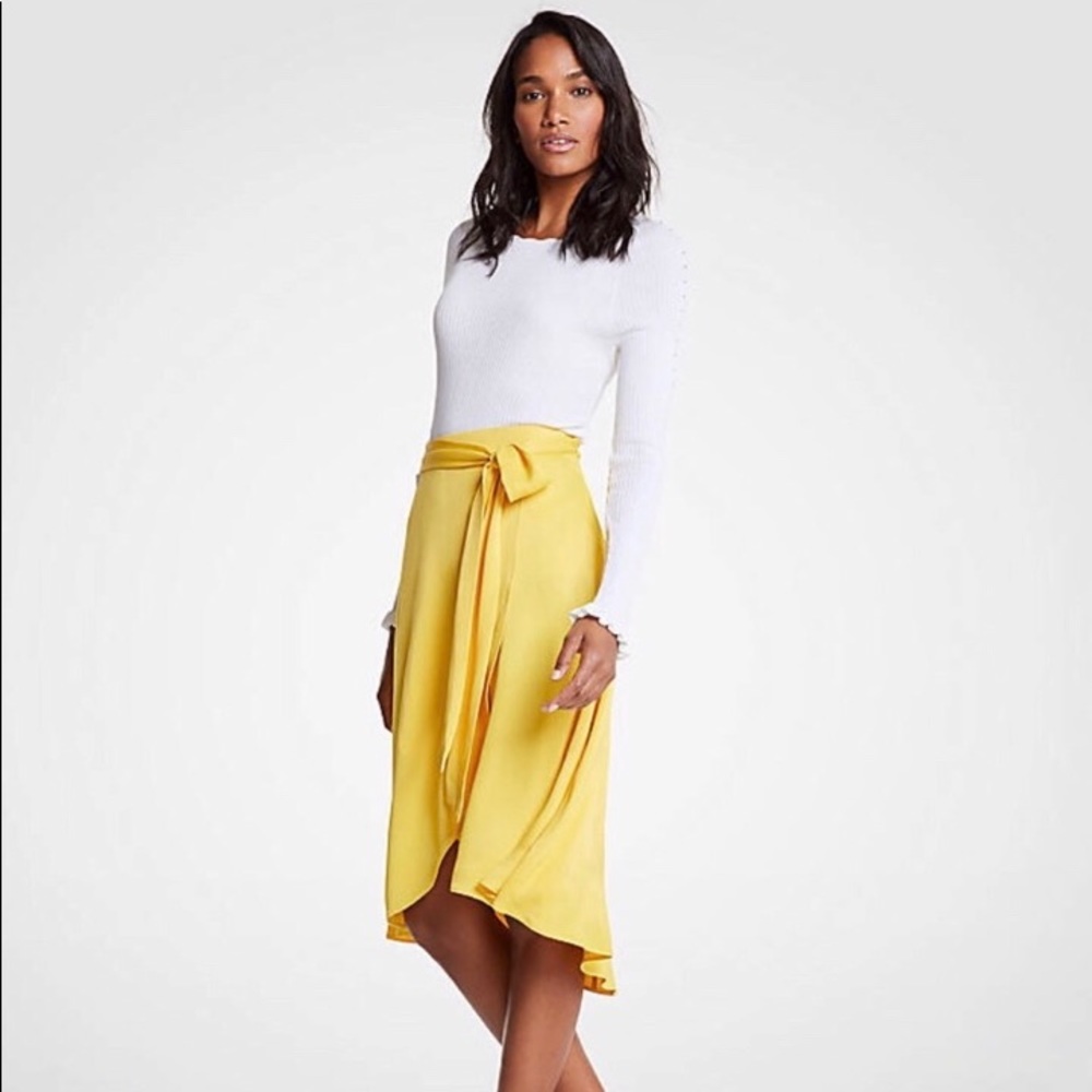 NWT Ann Taylor Tie Waste Wrap Skirt 4P